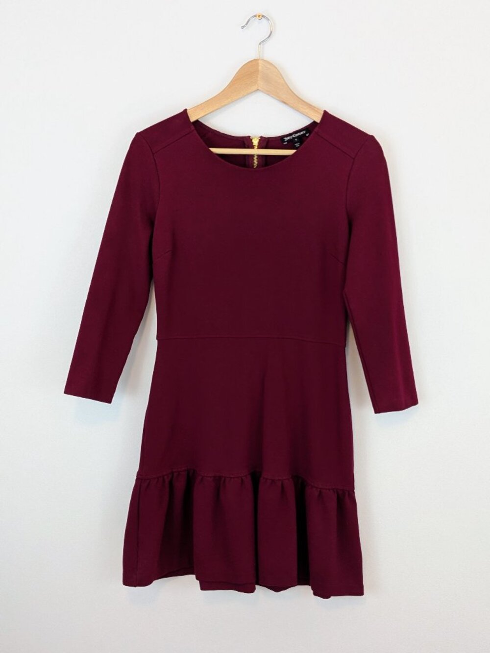 Juicy Couture cranberry dress flutter hem